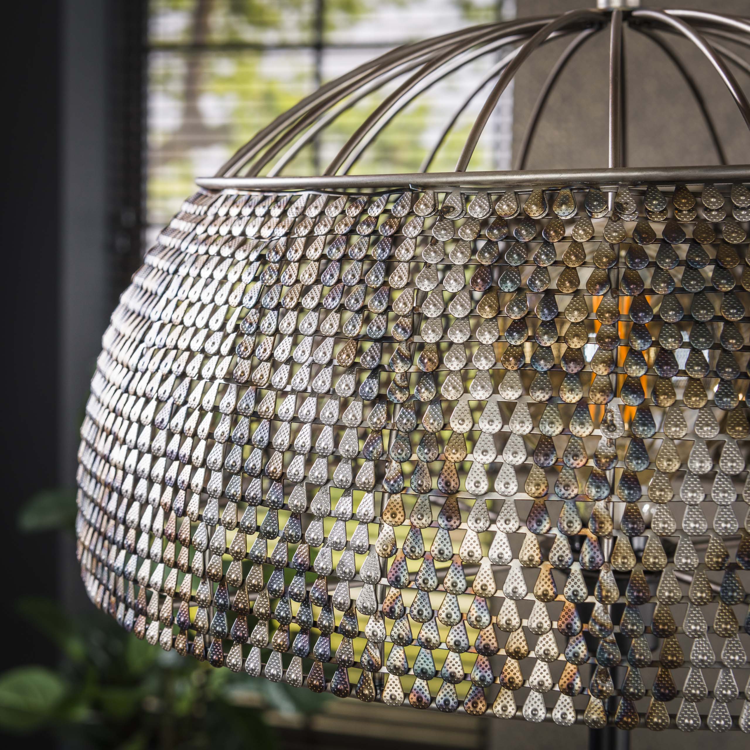 Golvlampa Ø50 pansar öppen / Svart brun