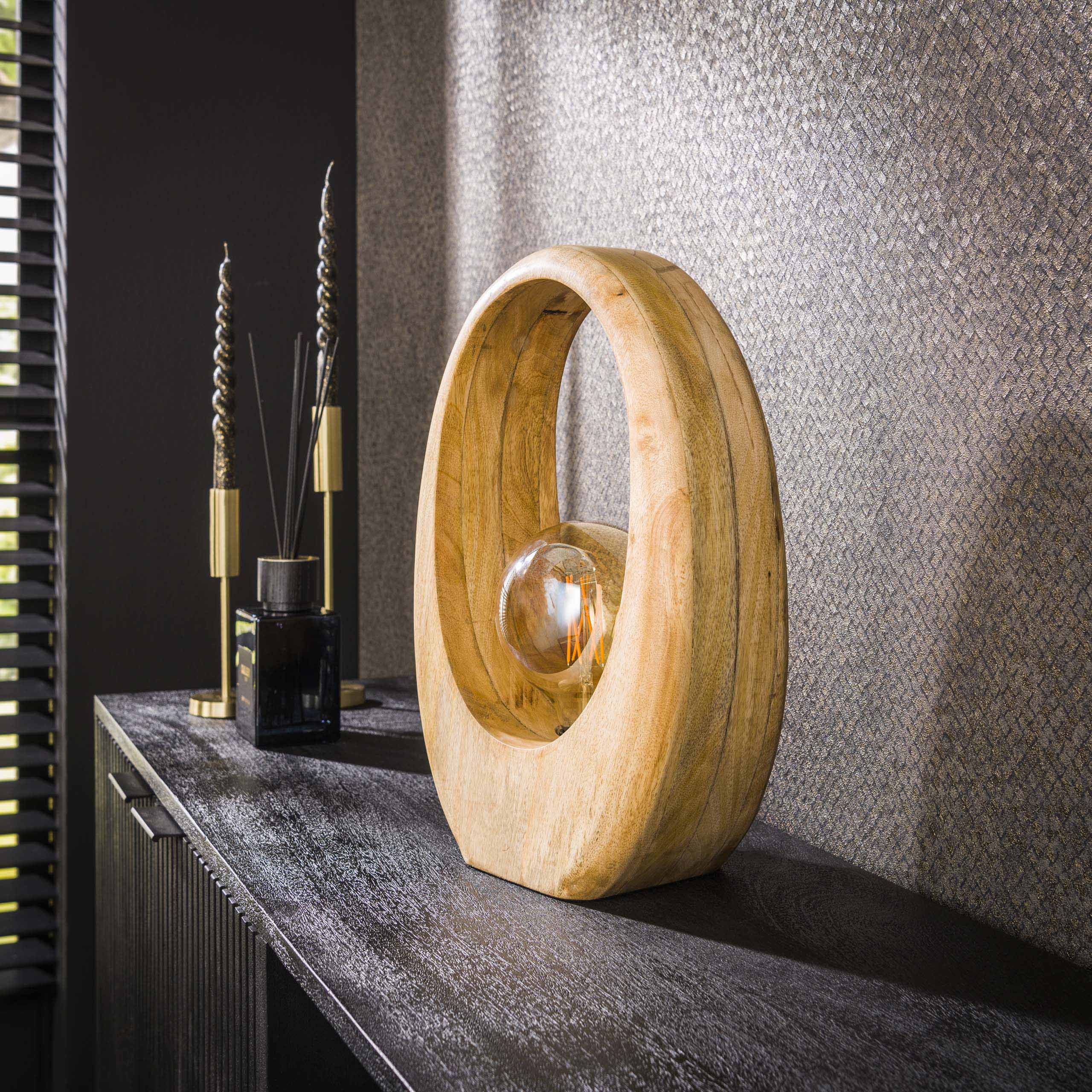 Bordslampa 1L bågträ L