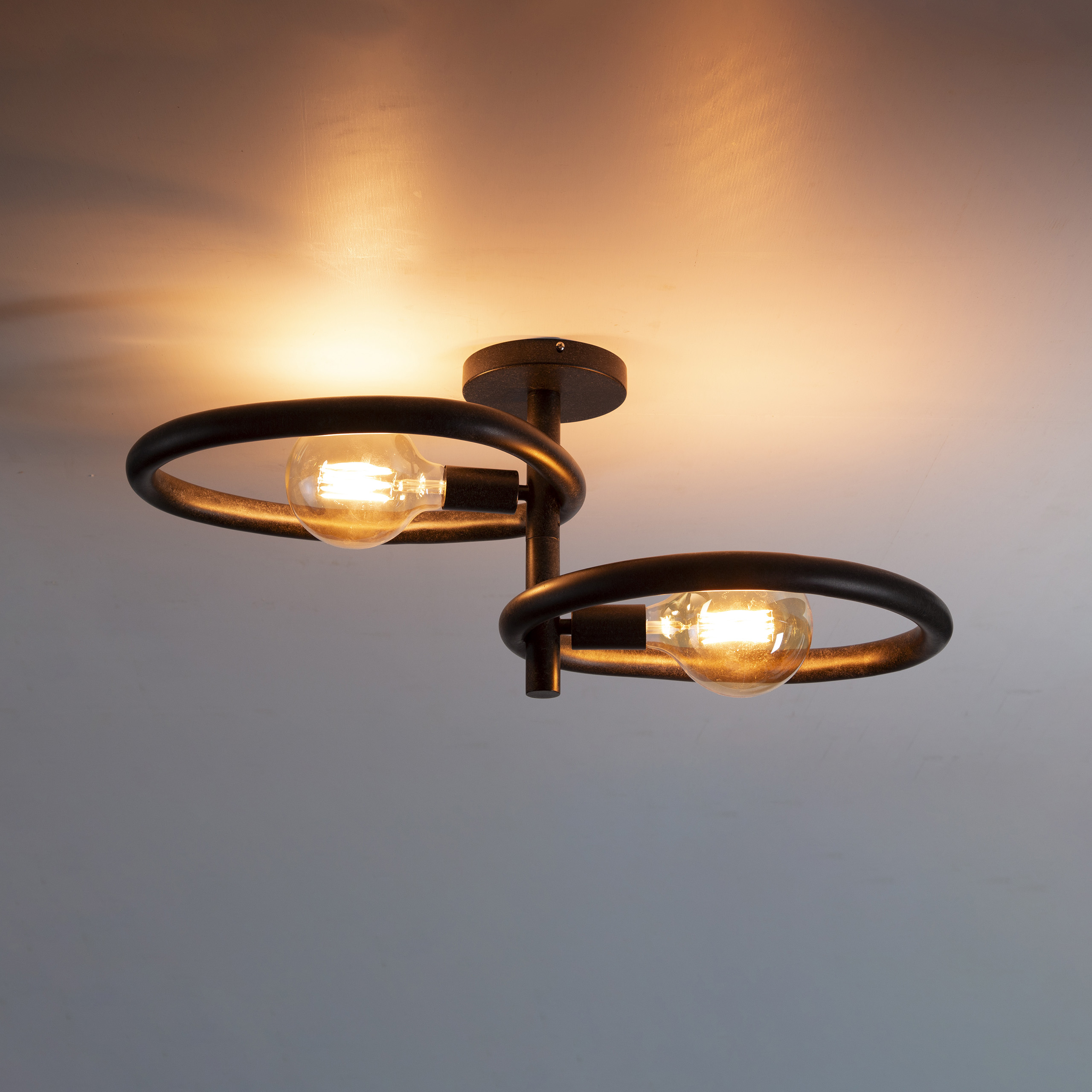 Taklampa Pebble 2-light - Artic svart