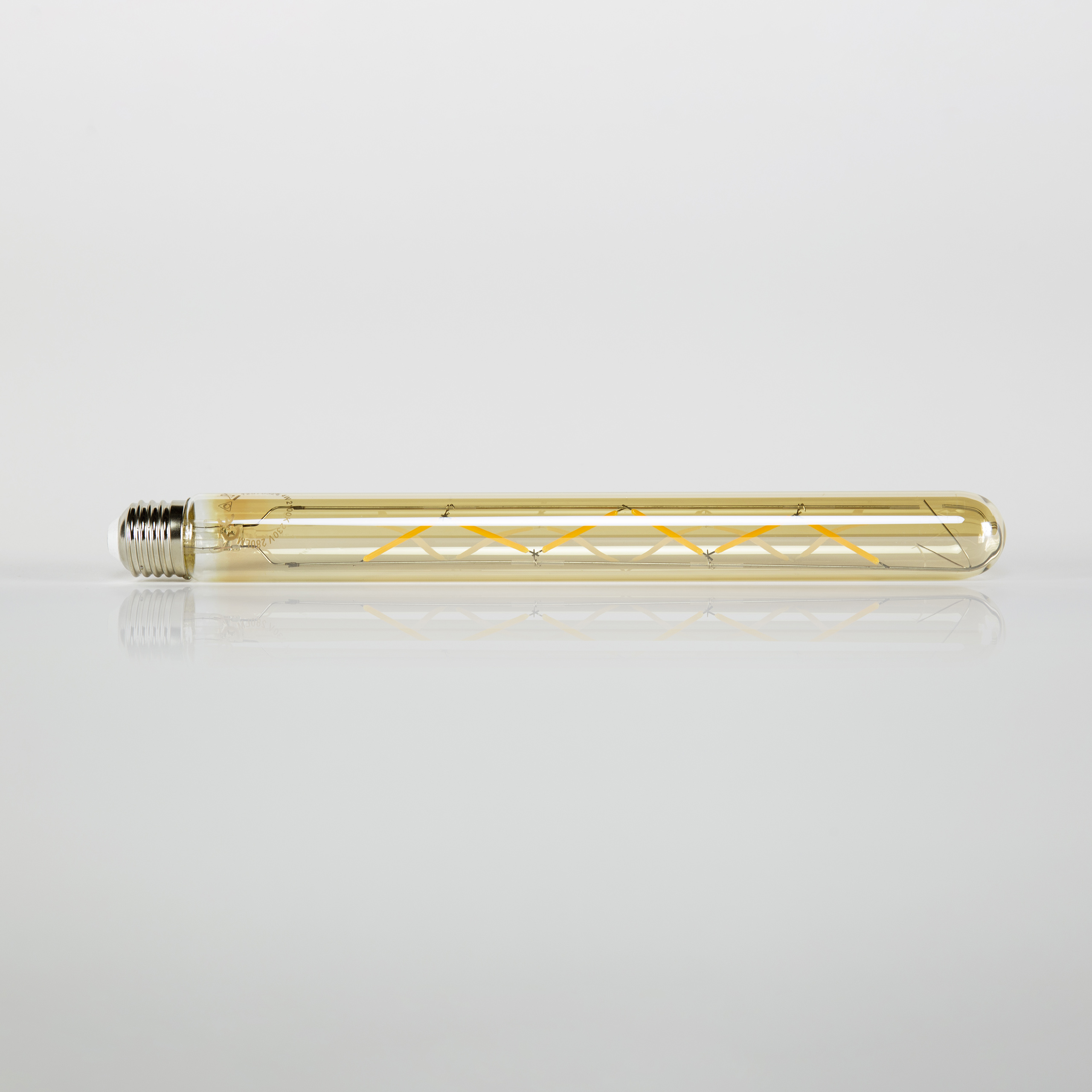 Ljuskälla LED [T32-L300] glödtrådsrör 30 cm - E27 4W 2100K 280lm dimbar / Bärnstensfärgad glas