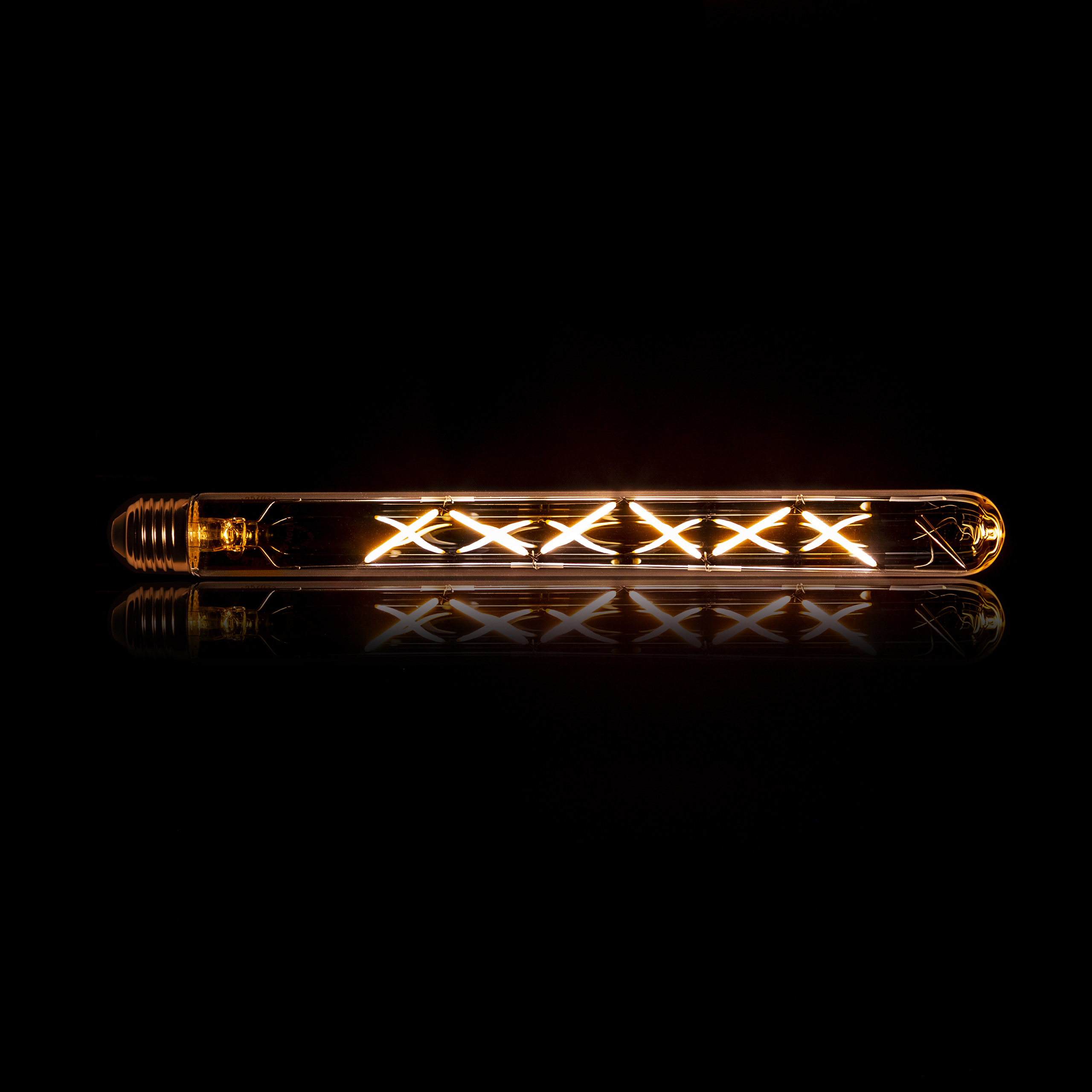 Ljuskälla LED [T32-L300] glödtrådsrör 30 cm - E27 4W 2100K 280lm dimbar / Bärnstensfärgad glas