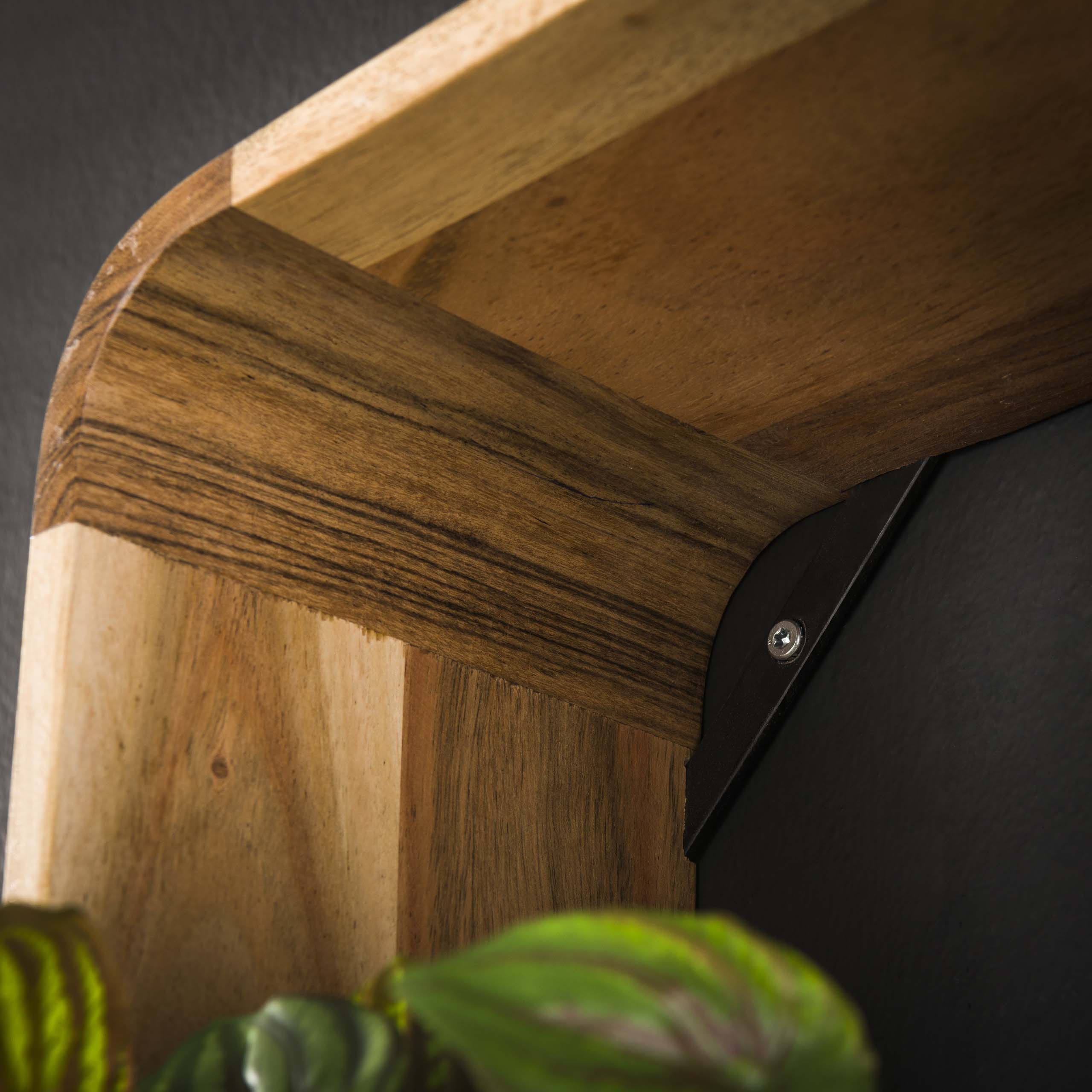 Vägghyllsats/3 kvadrat / Solid akacia natur