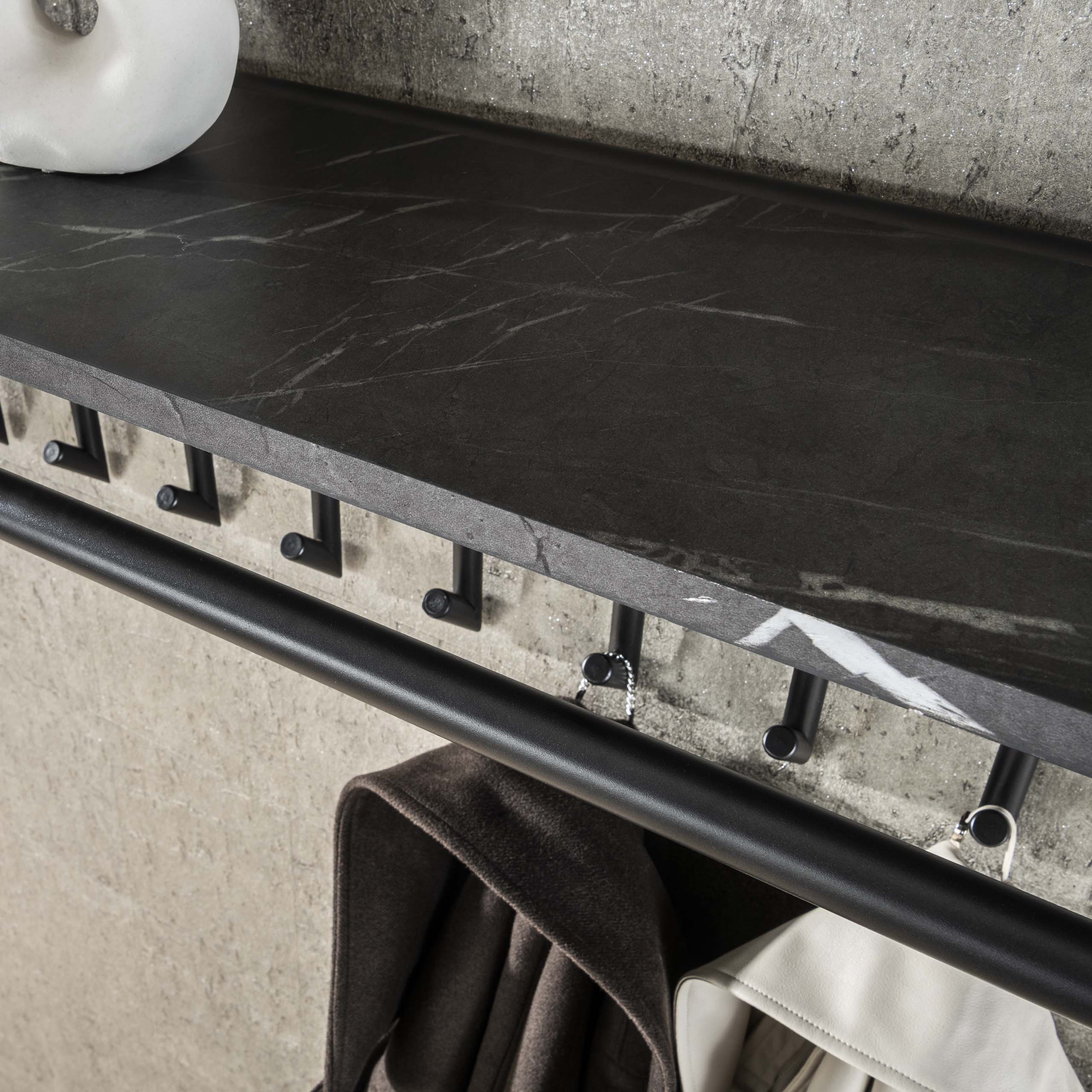 Klädhängare Tenaro spö & hatthylla 10 krokar - grafit