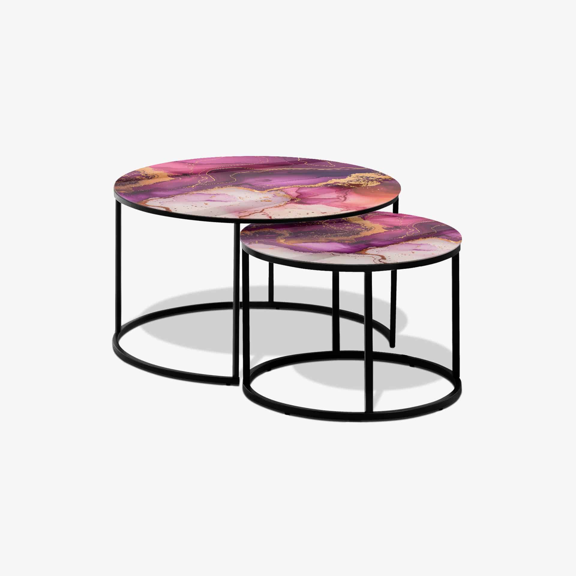 Soffbord Svart - Lila Marmor