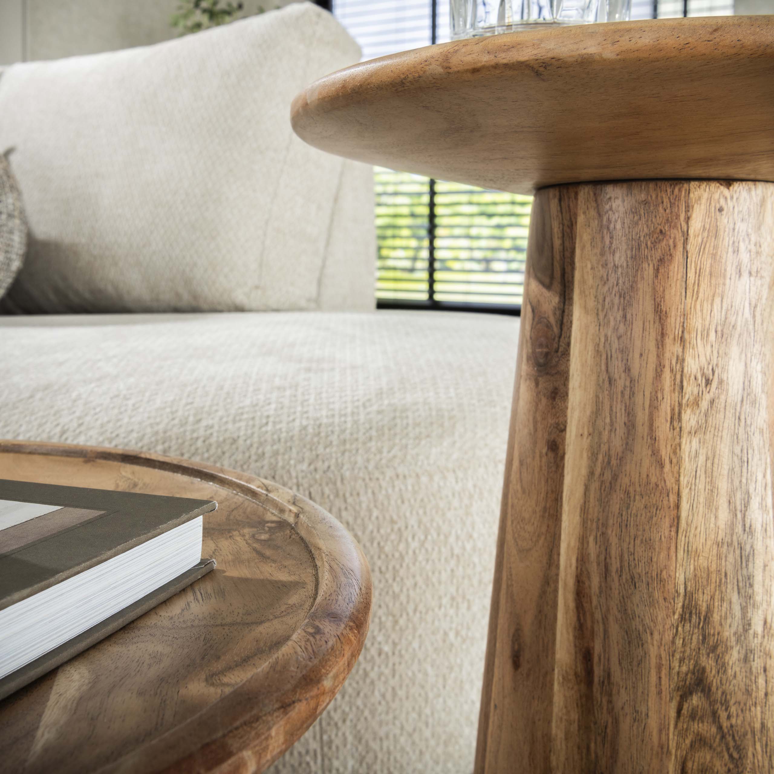 Sidobord Cone - set om 2 - Solid akacia