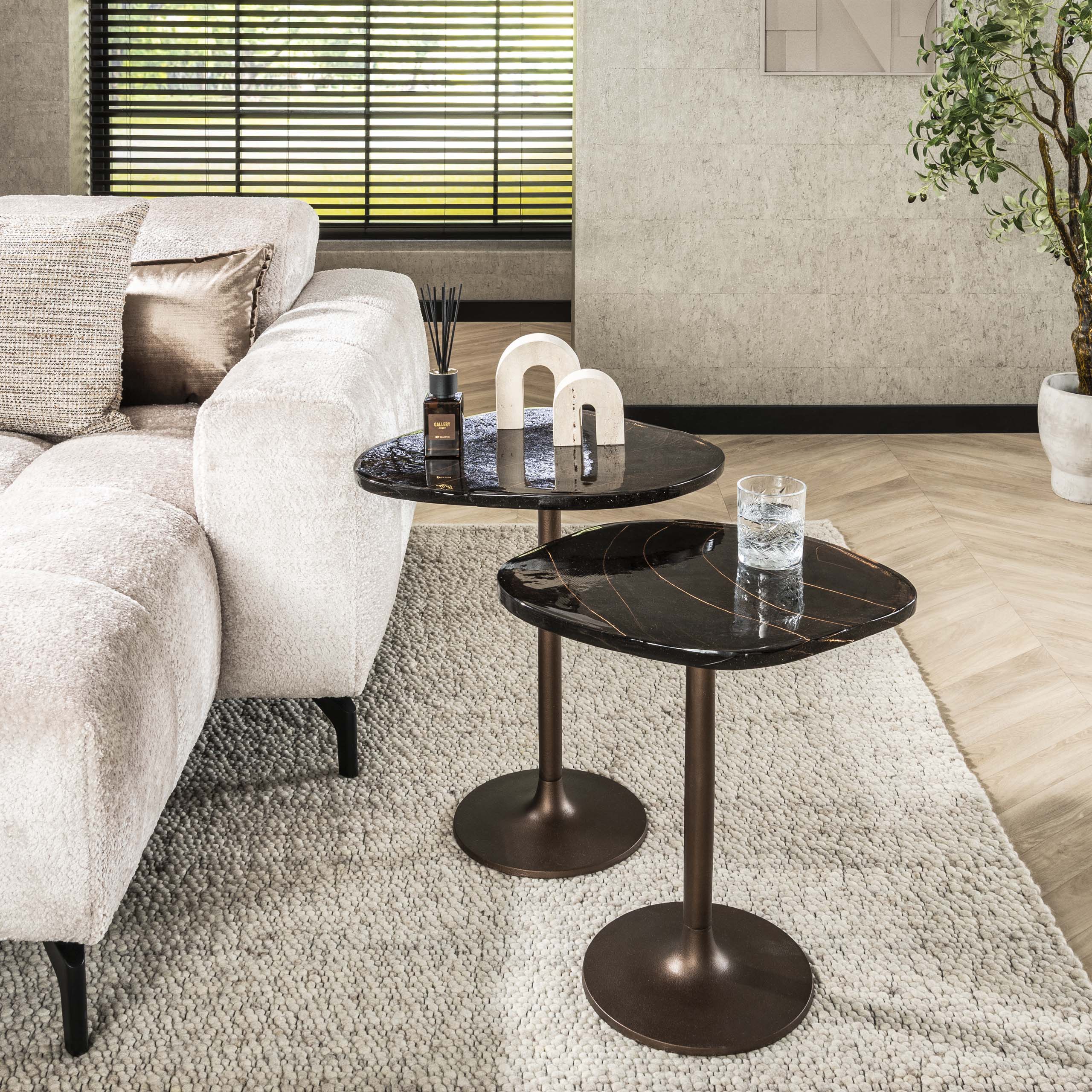 Sidobord Eclipse low - Antik koppar