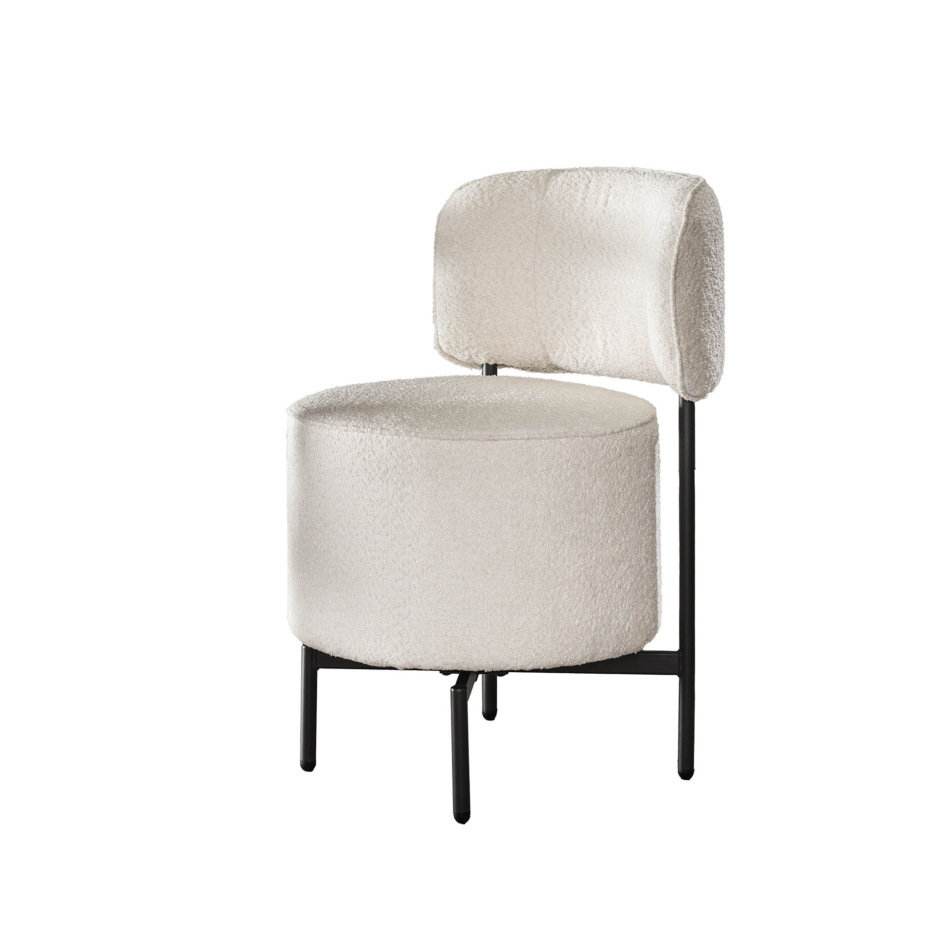 Cocktail boucle stol vridbar. VPE2 / Boucle vit