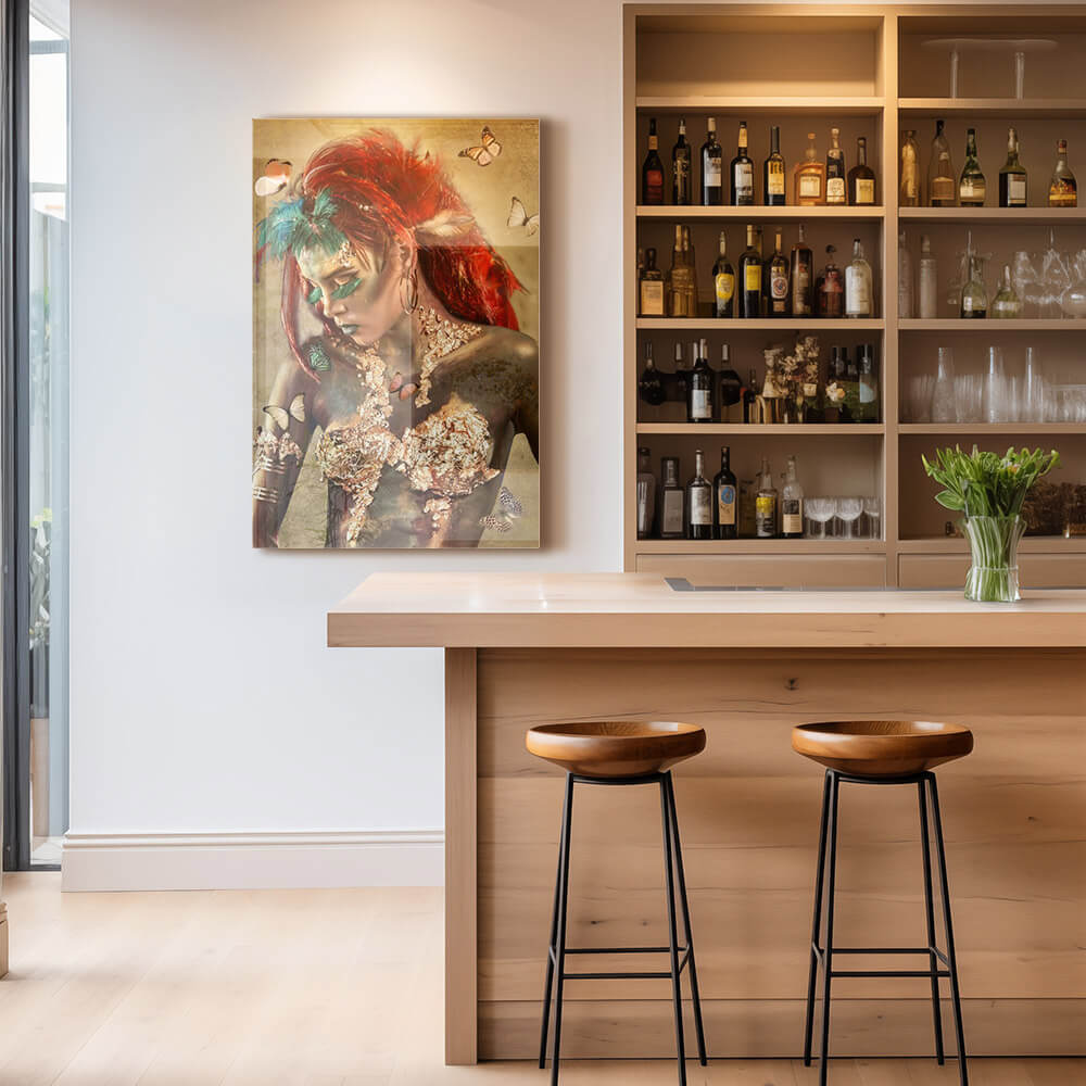 Woman and Butterflies – Glass