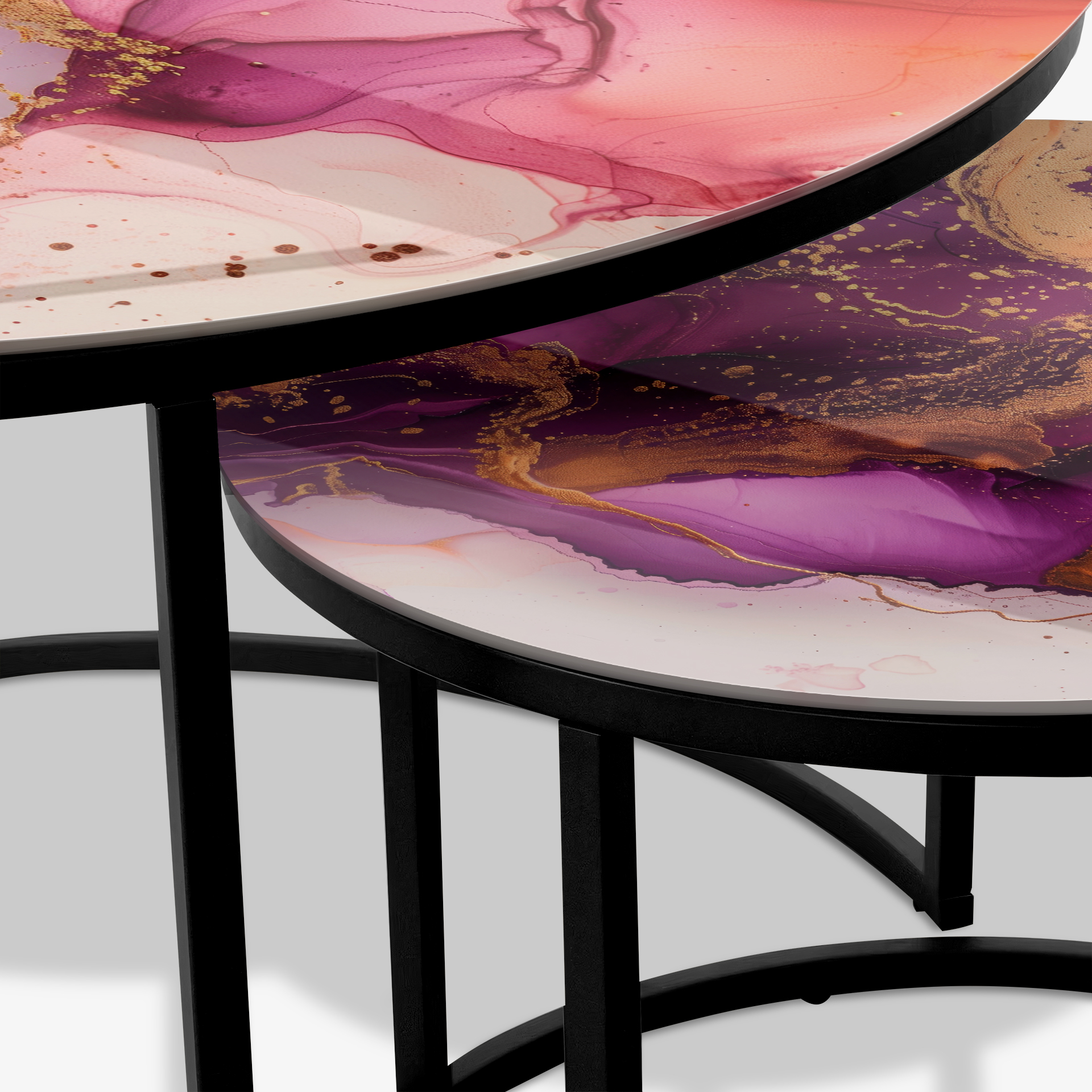 Soffbord Svart - Lila Marmor