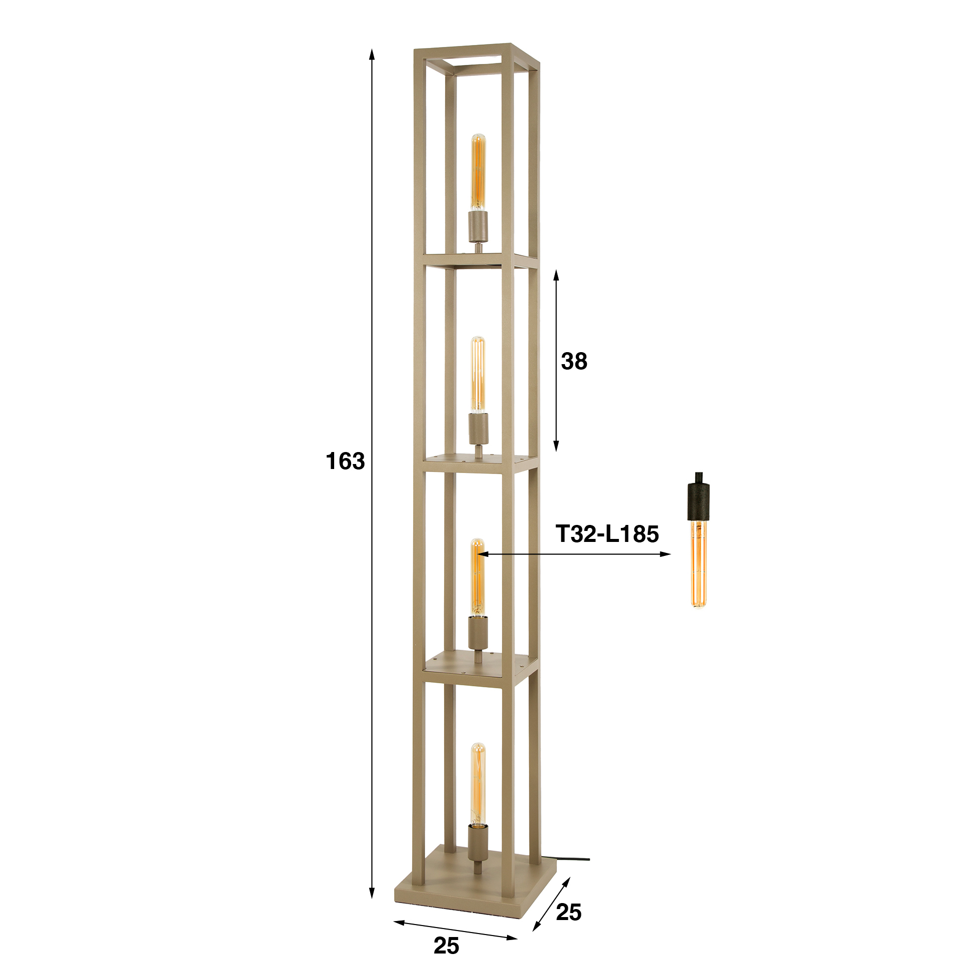 Golvlampa Quadra 4-light - Beige