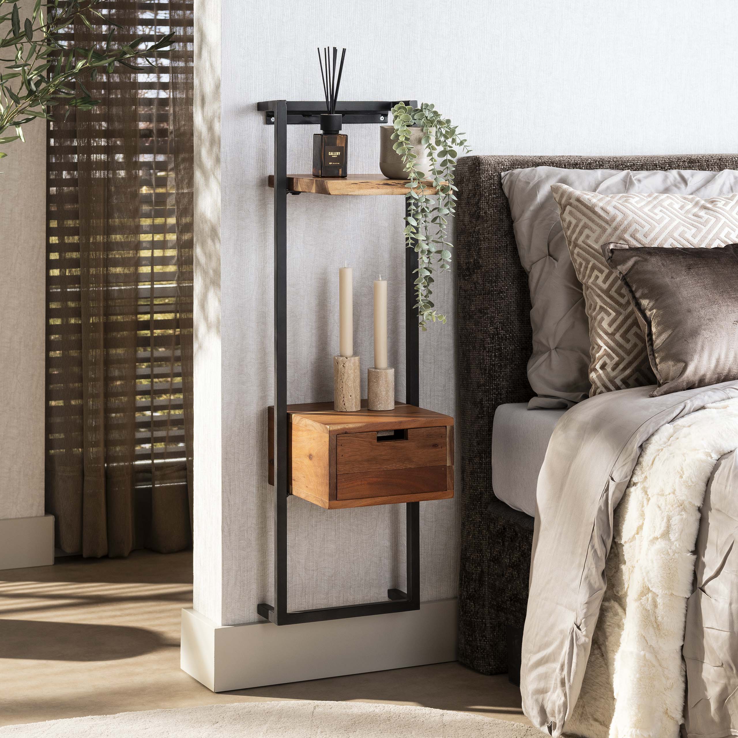 Sängbord air solid XS / Solid acacia naturell