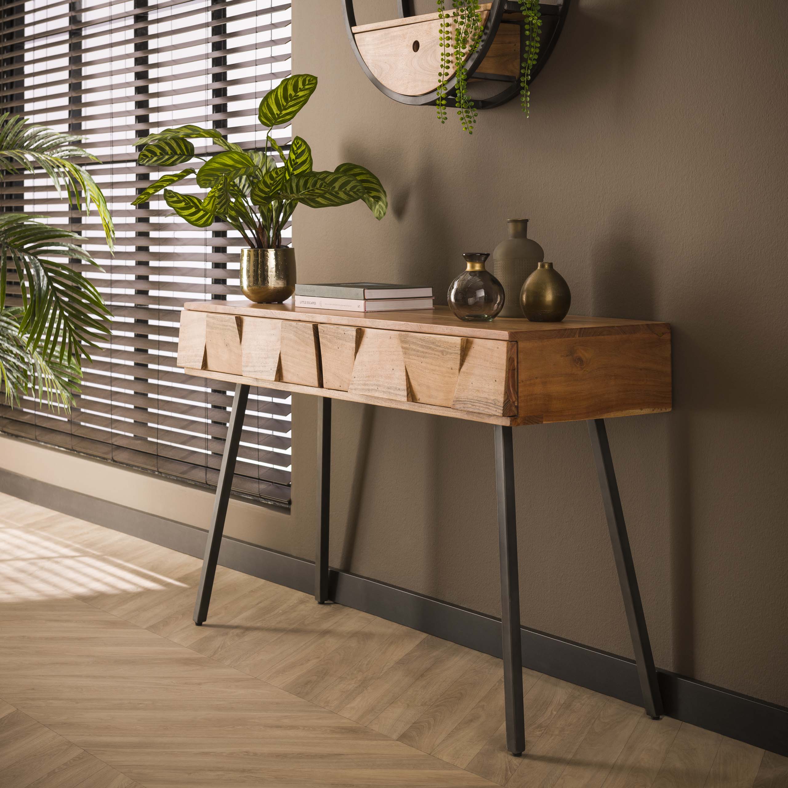 Sminkbord Demn / Solid akacia naturell