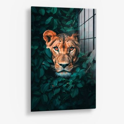 Jungle Lion and Lioness II – Glass