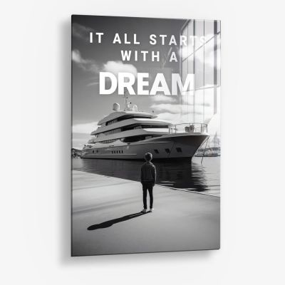 Yacht Dream B&W – Glass