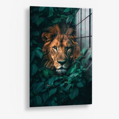 Jungle Lion and Lioness I – Glass