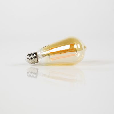 Ljuskälla LED ST64 glödtråd droppe - Bärnstensfärgad glas
