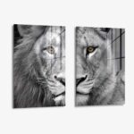 Set: Lion & lioness (2x) - Glas