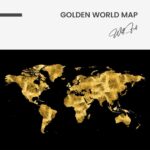 Golden World Map – Glas - Bild 5