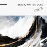 Black,  White & Gold Abstract – Glas - Bild 4