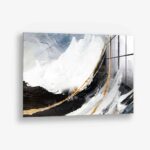 Black,  White & Gold Abstract – Glas