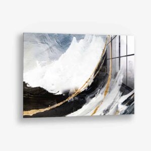 Black,  White & Gold Abstract – Glas