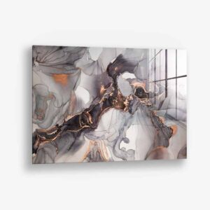 Grey & Gold Abstract Marble – Glas