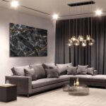 Black,  White & Gold Stone – Glas - Bild 3