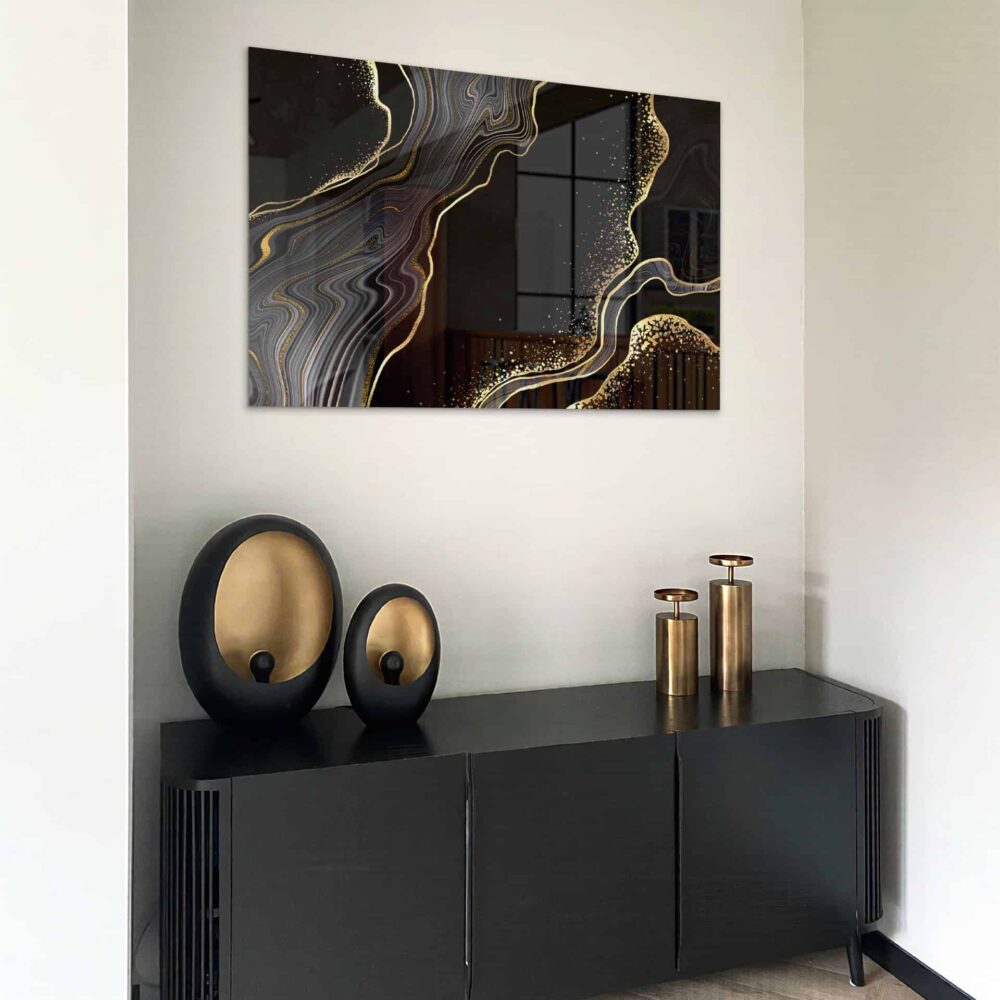 Black & Gold Stone – Glas - Bild 3