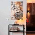 Modern Luxe interieur met design glasschilderij van luxe motivatie abstract marmer mode muurkunst