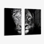 Set: "Lion & Lioness III" (2x) – Glas