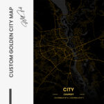 Custom Golden City Map – Glas - Bild 3