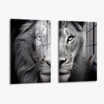 Set: "Lion & Lioness II" (2x) – Glas