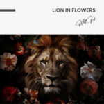 Lion in Flowers – Glas - Bild 4