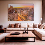 Sunset view of Gran Via in Madrid – Glas - Bild 3