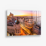Sunset view of Gran Via in Madrid – Glas