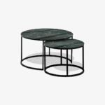 Soffbord Svart - Green & Gold Marble