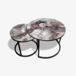 Soffbord Svart - Grey & Gold Abstract Marble - Bild 2