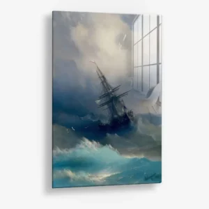 Ship in the Stormy Sea – Glas